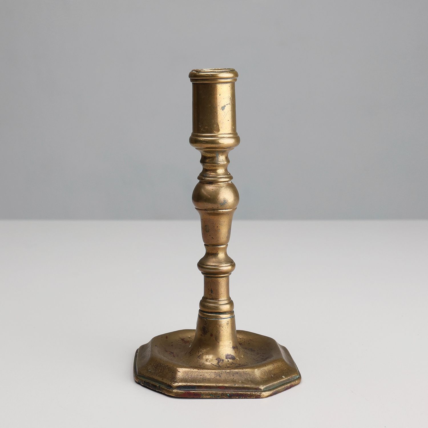 Antique French early 17th century haute epoque copper candlestick -img